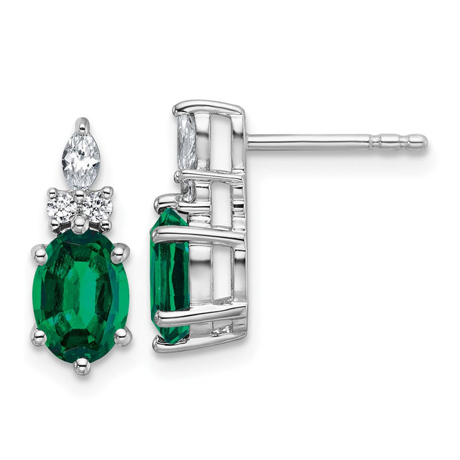 14k White Gold Earrings Style EM9791 - Classique Jewelry Inc.