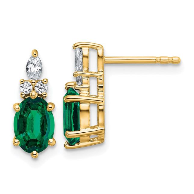14k Yellow Gold Earrings Style EM9791 - Classique Jewelry Inc.