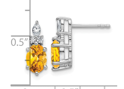 14k White Gold Earrings Style EM9791 - Classique Jewelry Inc.