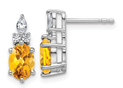 14k White Gold Earrings Style EM9791 - Classique Jewelry Inc.