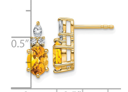 14k Yellow Gold Earrings Style EM9791 - Classique Jewelry Inc.