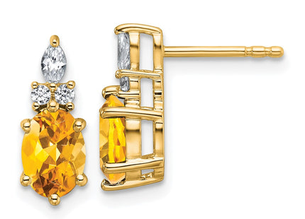 14k Yellow Gold Earrings Style EM9791 - Classique Jewelry Inc.