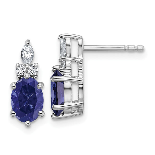 14k White Gold Earrings Style EM9791 - Classique Jewelry Inc.