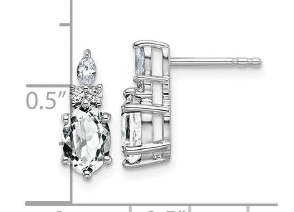 14k White Gold Earrings Style EM9791 - Classique Jewelry Inc.