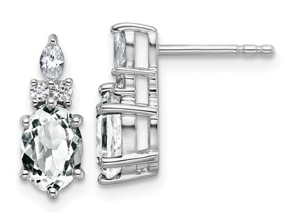 14k White Gold Earrings Style EM9791 - Classique Jewelry Inc.