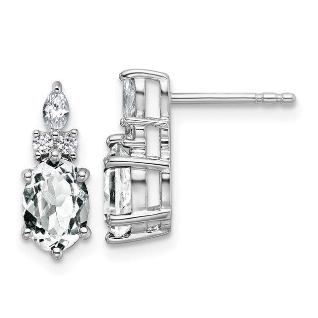 14k White Gold Earrings Style EM9791 - Classique Jewelry Inc.