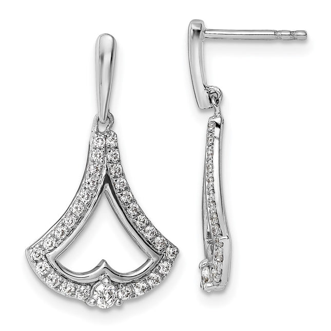 14k White Gold Earrings Style EM9941 - Classique Jewelry Inc.