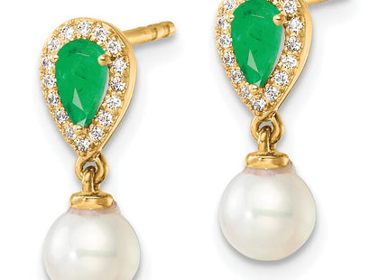 14k Yellow Gold Earrings Style EM9982 - Classique Jewelry Inc.