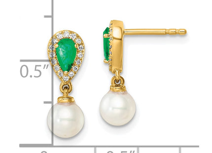14k Yellow Gold Earrings Style EM9982 - Classique Jewelry Inc.