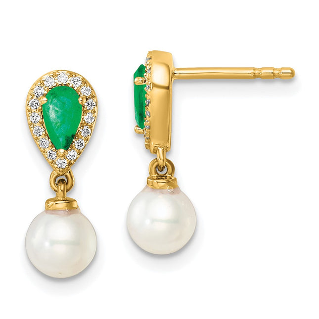 14k Yellow Gold Earrings Style EM9982 - Classique Jewelry Inc.
