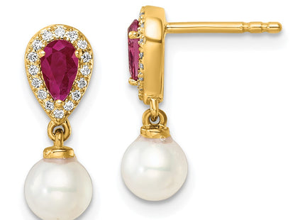 14k Yellow Gold Earrings Style EM9982 - Classique Jewelry Inc.