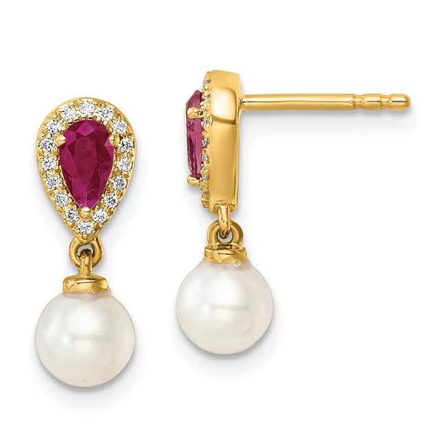 14k Yellow Gold Earrings Style EM9982 - Classique Jewelry Inc.