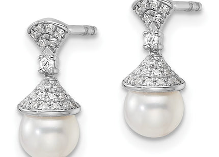 14k White Gold Earrings Style EM9988 - Classique Jewelry Inc.