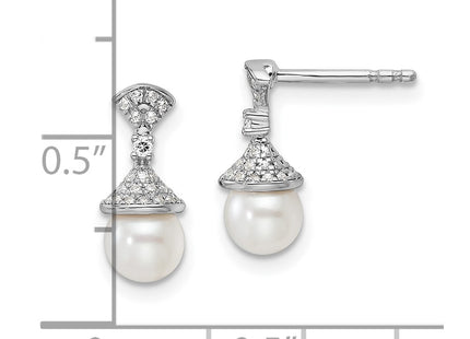 14k White Gold Earrings Style EM9988 - Classique Jewelry Inc.