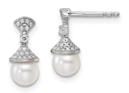 14k White Gold Earrings Style EM9988 - Classique Jewelry Inc.