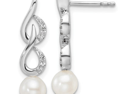 14k White Gold Earrings Style EM9995 - Classique Jewelry Inc.