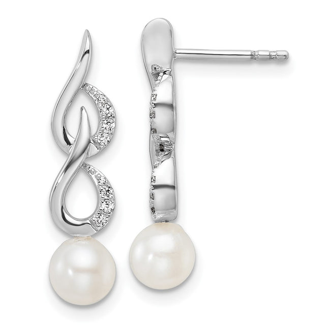 14k White Gold Earrings Style EM9995 - Classique Jewelry Inc.