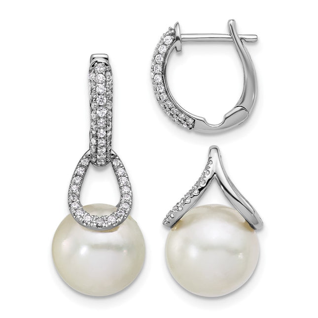 14k White Gold Earrings Style EM9997 - Classique Jewelry Inc.