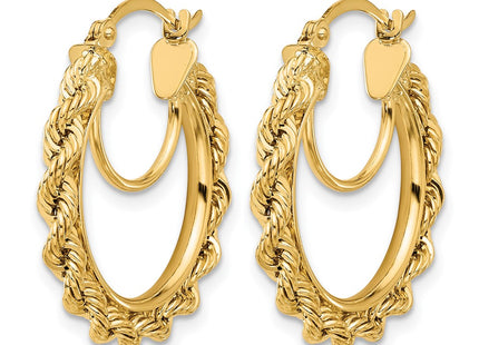 14K gold hoop earrings, alternate view