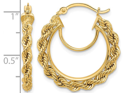 14K gold hoop earrings, another view