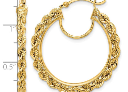 14K gold hoop earrings, another view