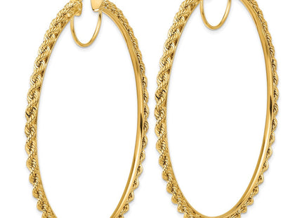 14k Polished and D/C Rope Hoop Earrings (Style ER347)