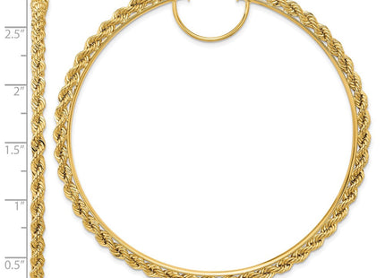 14k Polished and D/C Rope Hoop Earrings (Style ER347)
