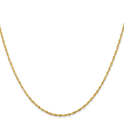 14K Ultra Diamond-cut Rope with Lobster Clasp Chain, 14 x 1.5mm