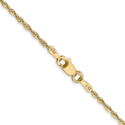 14K Ultra Diamond-cut Rope with Lobster Clasp Chain, 14 x 1.5mm