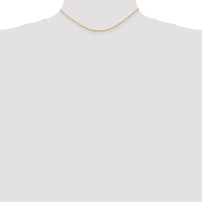 14K Ultra Diamond-cut Rope with Lobster Clasp Chain, 14 x 1.5mm