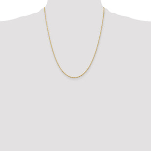 14K Ultra Diamond-cut Rope with Lobster Clasp Chain (Style EXL012-22)