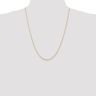 14K Ultra Diamond-cut Rope with Lobster Clasp Chain (Style EXL012-24)