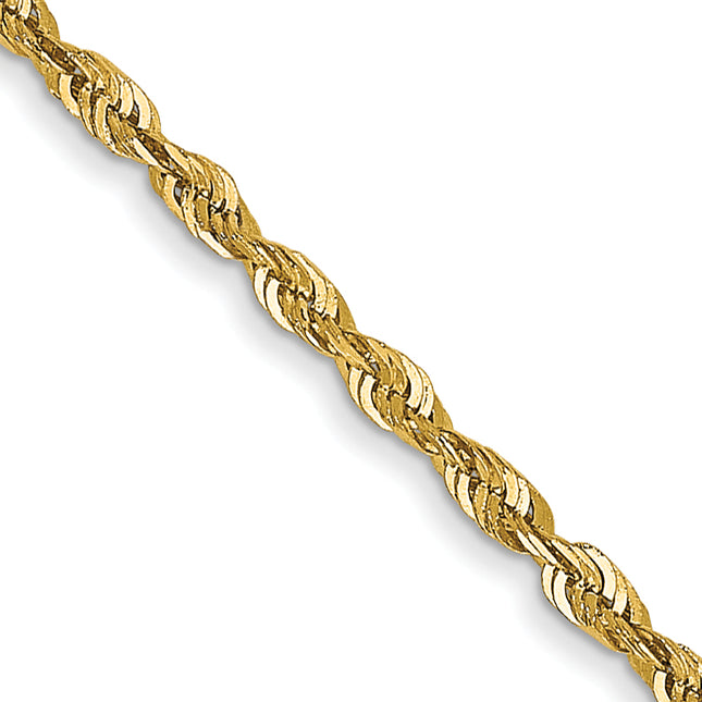 14K Ultra Diamond-cut Rope with Lobster Clasp Chain, 14 x 1.5mm