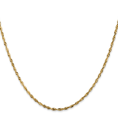 14K Ultra Diamond-cut Rope with Lobster Clasp Chain, 16 x 1.8mm