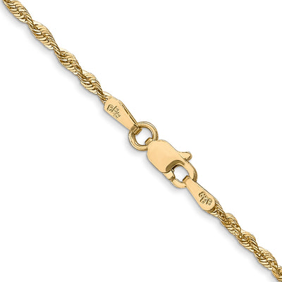 14K Ultra Diamond-cut Rope with Lobster Clasp Chain, 16 x 1.8mm