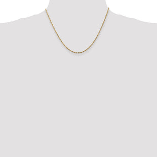 14K Ultra Diamond-cut Rope with Lobster Clasp Chain (Style EXL014-18)