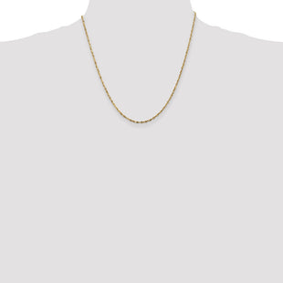 14K Ultra Diamond-cut Rope with Lobster Clasp Chain (Style EXL014-20)
