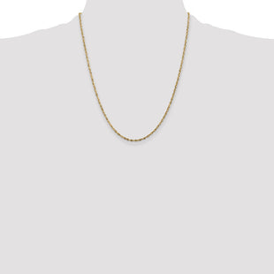 14K Ultra Diamond-cut Rope with Lobster Clasp Chain (Style EXL014-22)