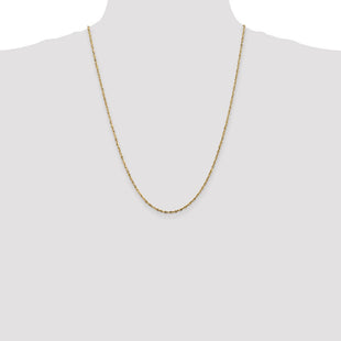 14K Ultra Diamond-cut Rope with Lobster Clasp Chain (Style EXL014-24)