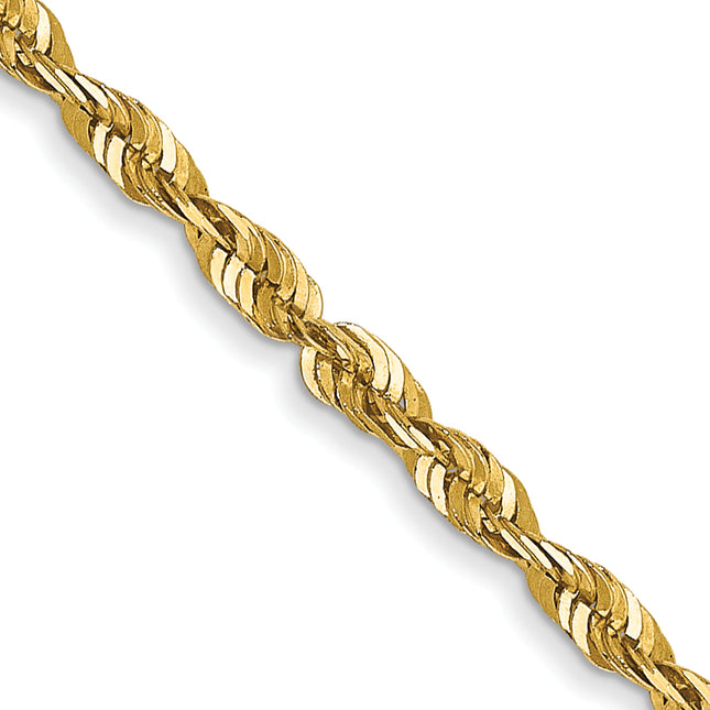 14K Ultra Diamond-cut Rope with Lobster Clasp Chain, 16 x 1.8mm