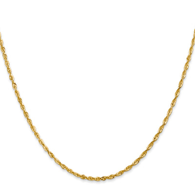 14K Ultra Diamond-cut Rope with Lobster Clasp Chain, 16 x 2mm
