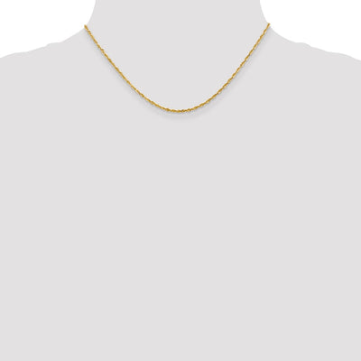 14K Ultra Diamond-cut Rope with Lobster Clasp Chain, 16 x 2mm