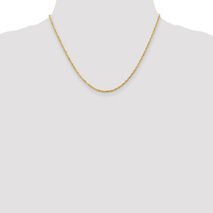 14K Ultra Diamond-cut Rope with Lobster Clasp Chain (Style EXL016-18)