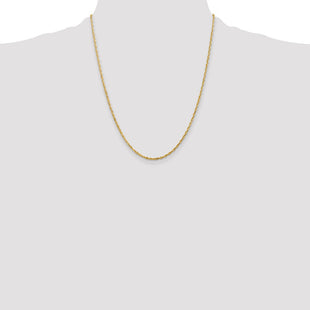 14K Ultra Diamond-cut Rope with Lobster Clasp Chain (Style EXL016-22)