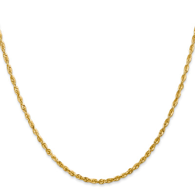 14K Ultra Diamond-cut Rope with Lobster Clasp Chain, 16 x 2.25mm