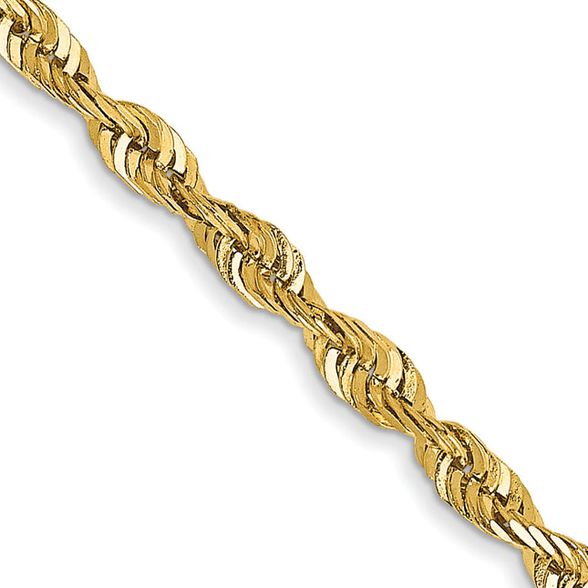 14K Ultra Diamond-cut Rope with Lobster Clasp Chain, 16 x 2.25mm