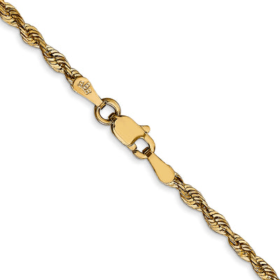 14K Ultra Diamond-cut Rope with Lobster Clasp Chain, 18 x 2.5mm