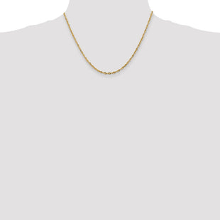 14K Ultra Diamond-cut Rope with Lobster Clasp Chain (Style EXL021-18)