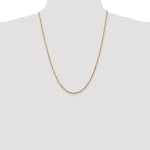 14K Ultra Diamond-cut Rope with Lobster Clasp Chain (Style EXL021-24)