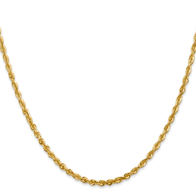 14K Ultra Diamond-cut Rope with Lobster Clasp Chain, 18 x 2.75mm